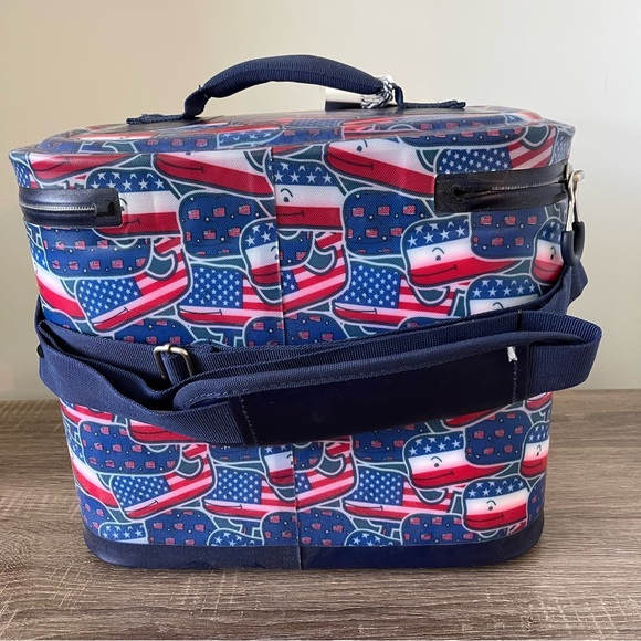 Vineyard Vines for Target Whaley USA Flag 12 Can Cooler with Strap NEW - Picture 5 of 9